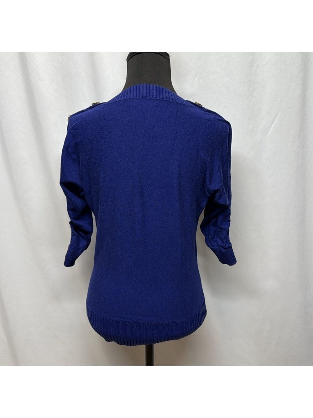 ✨ The Limited Royal Blue Button-Shoulder Knit Sweater | Size S - Picture 2 of 5